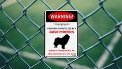 Tin Metal Signs Warning Property Is Protected By Great Pyrenees 8×12