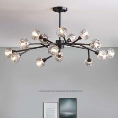 18-Light Modern Crystal Chandelier LED Sputnik Pendant Fixture Ceiling Lighting