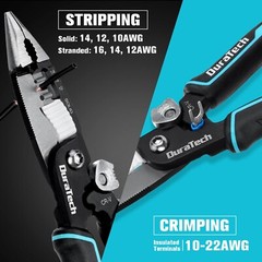 DURATECH 5-in-1 8-in Wire Stripper Tool Wire Cutter Stripping Needle Nose Pliers