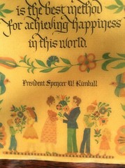 LDS Mormon Solid Wood Wall Plaque Family Life Spencer W Kimball Utah Folk Art