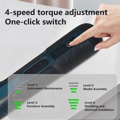44 in 1 Cordless Electric Screwdriver 1300mah Rechargeable Adjustment Power Dril