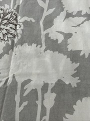 Pottery Barn Mum Gray White Floral Organic Cotton Duvet Cover King Pre-owned EC