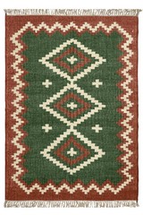 Tribal Jute Wool Kilim Rug Living Room Reversible Colorful Handmade Area Rug Mat