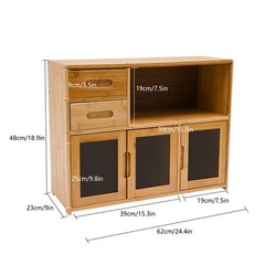 Home Wood Storage Cabinet Kitchen Storage Cabinet Floor Mount Pantry Cabinet