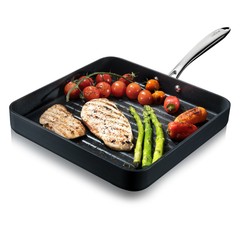 NutriChef 11″ Hard-Anodized Non stick Grill & Griddle Pan – Kitchen Cookware