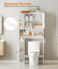 HOOBRO Over The Toilet Storage Cabinet Farmhouse Bathroom Storage Organizer
