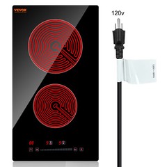 VEVOR 12″ Built-in Electric Cooktop Radiant Ceramic Cooktop 2 Burners 110V