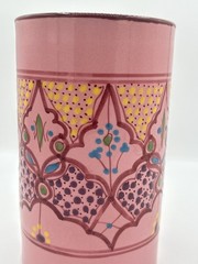 Unique Le Souk Ceramique Malika Tunisia Pink Green Blue Cylinder Utensil Holder