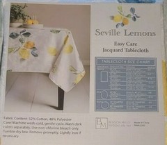 Benson Mills ~ Jacquard Tablecloth ~ 52″ x 70″ ~ Seville Lemons ~ Easy Care