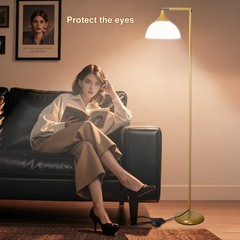 Anrotix LED Floor Lamp Horn-Shaped Metal Standing Light Remote Dimmable Folding