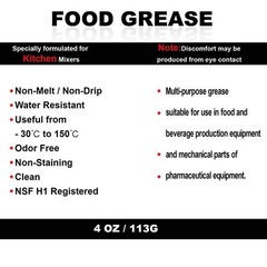 4Oz Food Grade Grease for Kitchenaid Stand Mixer with Gaskets, Extend Machine Li