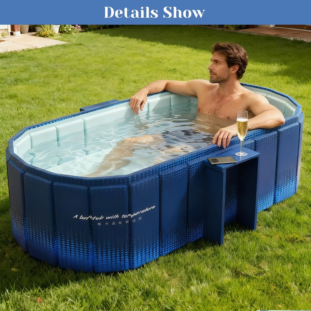 59” Portable Foldable Bathtub for Adults – Ice Bath Cold Plunge SPA Tub
