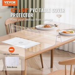 VEVOR PVC Table Protector 42×60 Inch Clear Plastic Desk Protector 2.0mm Thick