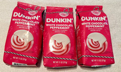 New 3 Bags Dunkin’ Donuts White Chocolate Peppermint Ground COFFEE Exp Sept 2026
