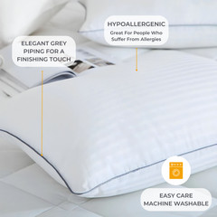 King Size Egyptian Cotton Pillow Protectors with Zipper 2 Pack 20 x 36″