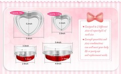 30 Pack Heart Shaped Cake Pans 9 oz, 1.86 oz Aluminum Heart Shaped Foil Pan