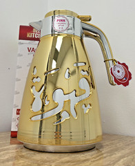 Arabic Vacuum Flask – Kahwa – Coffee – Keeps Hot & Cold – 1 Liter – GOLD