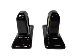 Black Ceramic Towel Bar Rod Rack Post Holder Brackets Tile In Mid Century Modern