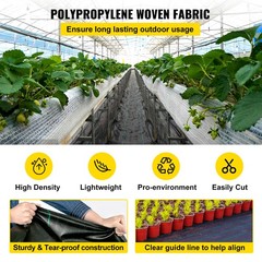 VEVOR 6’x300′ Weed Barrier Landscape Fabric Ground Cover 2.4Oz PP Chemical-free