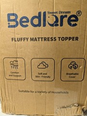 Bedlore Fluffy Mattress Topper King White Soft Breathable Cover Adults Bedding