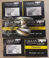 6 – Callan Saxon Dummy Door Knob Satin Nickel Silver Round, Screws, 115T-SA-US15