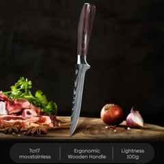 Boning Knife 6″Fillet Knives Kitchen Chef Knife Damascus Style High Carbon Steel