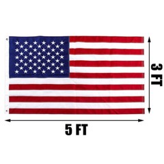 US American Flag 3×5 Made in Luxury Embroidered United States Flag + State Flag