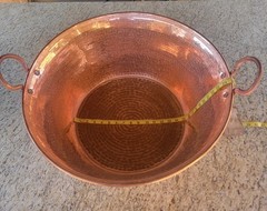 CAZO DE COBRE 23″ inch CARNITAS COPPER POT BOWL 18MM GAUGE.