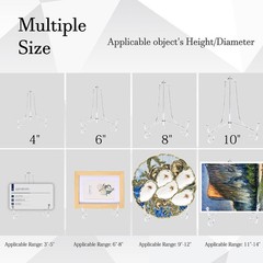 8 Inch Silver Iron Display Stands – 2 Pack, Foldable & Durable for Photos, Ar…
