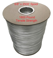5/8 x 2500′ Pull Line Flat Tree Tie Rope Strap Cable Mule Bull Tape Cord Webbing