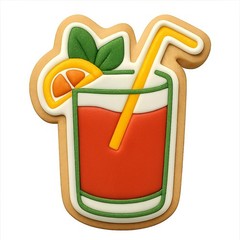 Coconut Mojito Cookie Cutter & Stamp, Fondant & Clay – 4×3.4