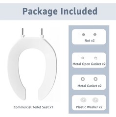 Commercial Toilet Seat Front Open, Toilet Seat Public 18.5 Inch Elongated