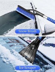 42.2in Snow Brush Ice Scraper Car Windshield Foam Grip Blue