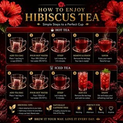 Premium 80 Hibiscus Flowers Tea Bags, 100% Natural, Handmade & Pure from Hibi