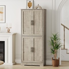 70″ Tall Kitchen Pantry Cabinet, Storage Cabinet with Doors & Adjustable Shelves