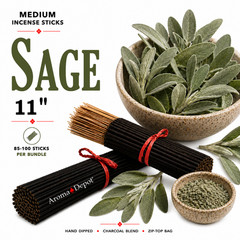 Incense Sticks 11″ Sage Bulk Hand Dipped Charcoal Wholesale Home Fragrance