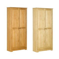 HOMCOM 67″ Pinewood Kitchen Pantry Storage Cabinet with 2 Doors