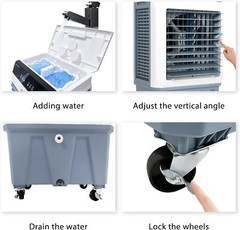 Evaporative Swamp Cooler w/ 5.3 Gallon Water Tank Cooling Tower Fan for Outdoor