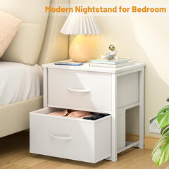 2-Pack Stackable Storage Drawers (4 Drawers Total), White Closet Organizer with