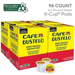 Café Bustelo Espresso Style Dark Roast Coffee, 96 Keurig K-Cup Pods