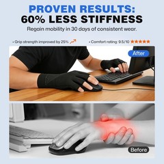 Compression Arthritis Gloves with 23% LYCRA for Pain, Fingerless Carpal Tunnel