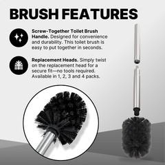 Premium Quality Bathroom Toilet Cleaning Flexible Brush and Holder Set With Lid