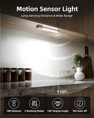 4 Pack Plastic USB LED Cabinet Lights with Toggle Switch, Under Shelf Lighting