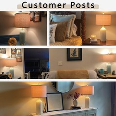 Luxurious 24.25” Energy Efficient LED Table Lamps Set in Blue for Cozy Spaces