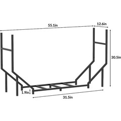 4.6FT Metal Log Holder for Fireplace Heavy Duty Firewood Rack for Indoor Outdoor