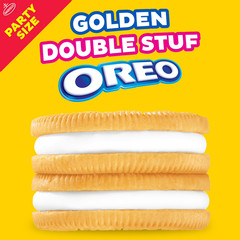 OREO Double Stuf Golden Sandwich Cookies, Party Size, 24.95 oz Free Shipping