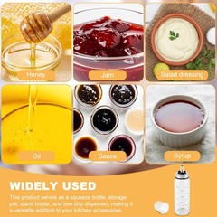 Honey Dispenser No Drip, 10 OZ Honey Jar Maple Syrup Dispenser, Glass Honey