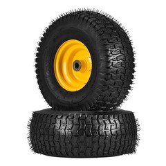 Two 15×6.00-6 15×6-6 15x6x6 Lawn Mower Tires and Wheel 4 Ply Rated