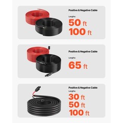 50 FT Solar Panel Extension Wire Black & Red 10 AWG Tinned Copper Wire