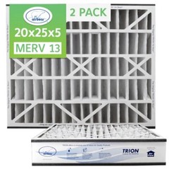 Trion Air Bear 266649-102 (2-Pack) – 20″ x 25″ x 5″ Pleated Air Filter, MERV 13